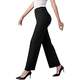 IPMQ Women's Straight Wide Leg Dress Pants Stretchy Work Pants Business Casual Slacks with Pockets