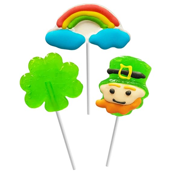 FRUIDLES ST. PATRICK’S DAY LOLLIPOPS, 24-PACK LEPRECHAUN, GREEN...