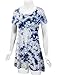 LL WT1066 Womens Scoop Neck Short Sleeve All Over Tie Dye Trapeze Tunic Top XL WHITE_NAVY