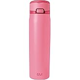 Simple Modern Mesa Loop Water Bottle with Covered Straw and Handle | 24oz Cup Holder Friendly Insulated Stainless Steel Bottles for Travel, Sports and School | Velvet Pink
