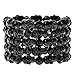 YACQ Women's Skull Stretch Cuff Bracelets - Elastic Band Fit Wrist 7 to 8 inch - Lead & Nickle Free - Women Biker Jewelry