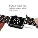 KZKR Watch band black Leather Replacement Bands straps classic dress band For Apple watch series 1 2 3 42mm men women