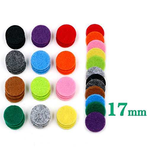 RoyAroma 17mm (2/3 inch) Replacement Felt Pads(48 pieces) for 25mm Essential Oil Diffuser Locket Pen - //coolthings.us