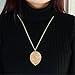 Feelontop Costume Jewelry Gold Color Alloy Leaf Design Pendant Necklace for Women with Jewelry Pouch