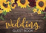 Wedding Guest Book: Rustic Sunflower Burgundy Floral by 