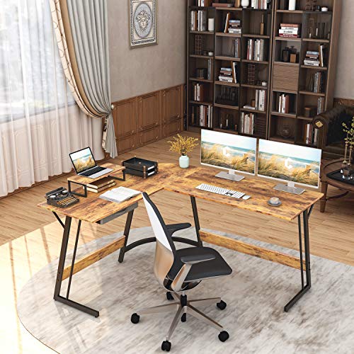 CubiCubi Modern L-Shaped Desk Computer Corner Desk, 59.1" Home Office Writing Study Workstation with Small Table, Space Saving, Easy to Assemble - Image 2