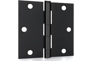 goldenwarm 12 Pack 3.5in Black Door Hinges Flat Butt Hinges with Square Corners Black Hinges for Interior Door Hardware