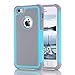 iPhone 5s case, iPhone SE Case, ShuYo(TM) Rugged Heavy Duty Impact Slim Hard Hybrid Case Heavy Duty Protection Shock-Absorption/Impact Resistant Bumper Case for iPhone 5 5S SE 5SE [Turquoise/Grey]