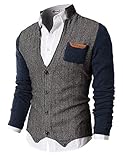 H2H Mens Herringbone Series Shawl Collar Cardigan Sweater NAVY US M/Asia L (KMOSWL015)