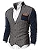 H2H Mens Casual Slim Fit Knitted Cardigan Herringbone Patterned With Pocket