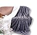 DaDa Bedding Castle Royalty Throw Blanket - Lavish Soft Warm Plush - Faux Fur Sherpa Fleece - Embossed Textured Cool Grey & White - 90