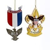 Boy Scouts OF America Eagle Badge And Fleur DE Lis Ornament (set OF 2)