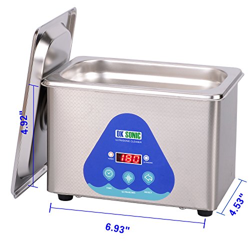 Digital Ultrasonic Jewelry Cleaner - DKSONIC 800mL 42KHz Sonic Eyeglass Cleaner with Digital Timer Basket for Parts Denture Gun Blades Ring Injector Glasses Circuit Board Retainer - Thumbnail 2