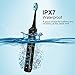 O'bella Sonic Electric Toothbrush, 48000/rpm and 5 Optional Modes Rechargeable Black Toothbrushes for Deep Cleaning, Smart Timer, Waterproof, 4 Replacement Heads Travel Cases