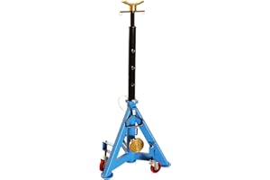 HKTE TOOLS&EQUIPMENT HKTE 16 Ton Heavy Duty Jack Stand with Wheels & Patented Handle, Dual Interchangeable Tops, 35,000 lbs Capacity, Adjustable Height (26"-40.9") for Trucks, Pickups, SUVs, Farm Vehicles, Auto Repair