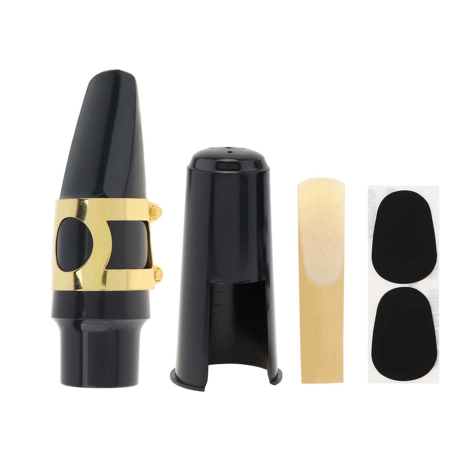 OriGlam Alto Sax Saxophone Mouthpiece Kit, 5 in 1 Set with Cap Metal Buckle Reed Pads, Saxophone Mouthpiece Kit for Alto Saxophone Saxophone Parts