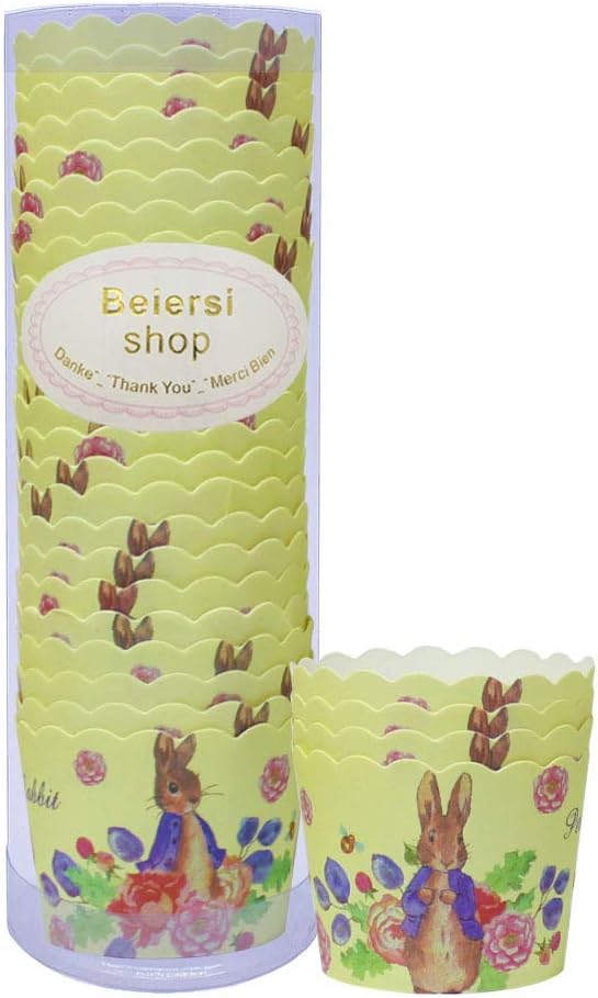 Beiersi 50 Pcs Caissettes A Cupcake Papier Pour Muffins Moule Gateau Patisserie Decoration Party Tasses Mignon Patisserie Caissettes De Decoration Pour Cupcakes