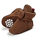 CIOR Baby Baby Cozy Fleece Booties with Non Skid Bottom,DNDXBX,Dark Brown,13