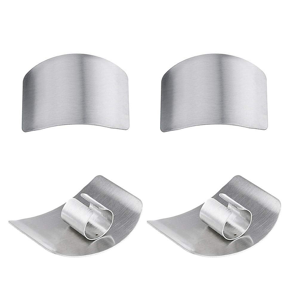 4Pcs Finger Guard Protector Cutting Cutting Stainless Steel Chop Sliced ​​Vegetable Kitchen Tool Gadget