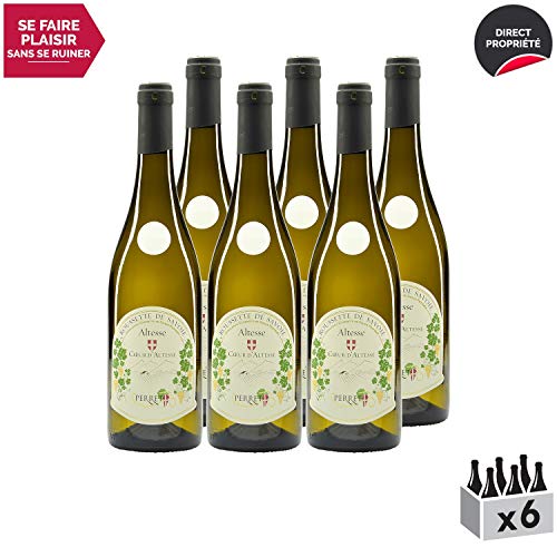 Roussette de Savoie"Cœur d'Altesse" Blanc 2018 - Maison Perret - Vin AOC Blanc de Savoie - Bugey - Cépage Altesse - Lot de 6x75cl