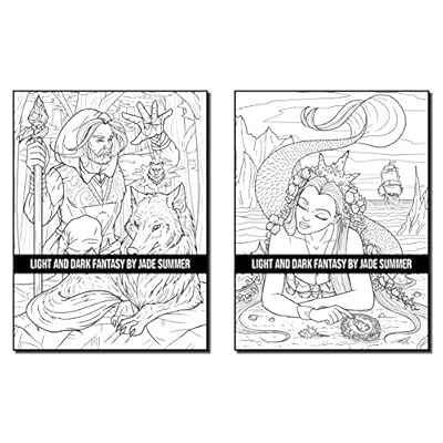 Download Buy Light And Dark Fantasy A Fantasy Coloring Book For Adults With Dragons Fairies Mermaids Unicorns Vampires Witches And More Paperback Large Print December 2 2020 Online In Vietnam B08pjm9l5b