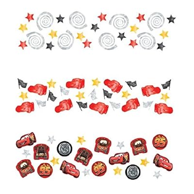 Disney Cars Formula Racer Birthday Party Confetti Decoration, Red/Gray/White/Yellow , 1.2 Ounces, Paper
