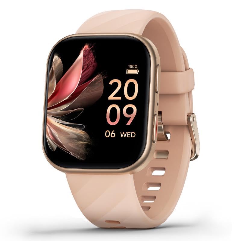 FITVII Health & Fitness Tracker (Answer/Make Calls), Smart Watch with 24/7 Heart Rate and Blood Pressure, Sleep Tracking, Blood Oxygen Monitor, 120+ Sport Mode Waterproof Activity Tracker Gold