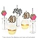 Chic 40th Birthday - Pink, Black and Gold Paper Straw Decor - Birthday Party Striped Decorative Straws - Set of 24