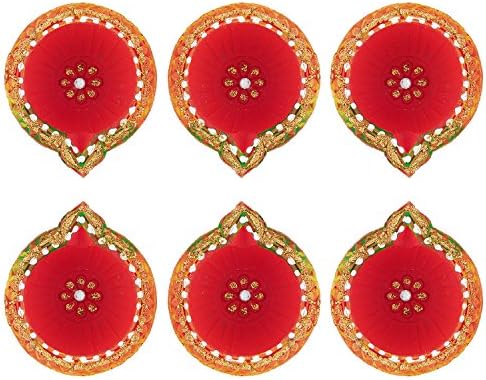 Set of 6 Handmade Earthen clay Diya for Diwali Decoration