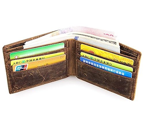 HRS Genuine Leather Wallets for Men, Handmade Vintage Italian Distressed Sl : HRS Crocodiile Wallets for Men- Ultra Slim Genuine