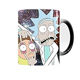 Magic Ceramic Coffee Cups Rick and Morty Heat Reactive Water Mug Funny Funky Novelty Cup Birthday Gift Valentine's Day present for Friends, Family(morty)