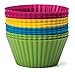 Baking Essentials Silicone Baking Cups, Set of 12 Reusable Cupcake Liners in Four Colors - USE for Muffin, Gelatin, Snacks, Frozen Treats, Ice Cream or Chocolate Shell-lined Dessert Molds, Non-stick (1) by Zaza Kitchen