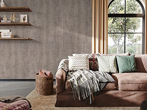 16”x118”Light Brown Wood Wallpaper Peel and Stick Rustic Wood Contact Paper Distressed Wood Wallpaper Self Adhesive Waterproof Removable Wood Grain Vinyl Paper Decorative for Cabinets Furniture Desk