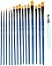 Heart Nuvo's 15+1 Artist Paintbrush Set with Case - Assorted Nylon Brushes and Water Brush for Watercolor Painting, Acrylic Painting, and Oil Painting
