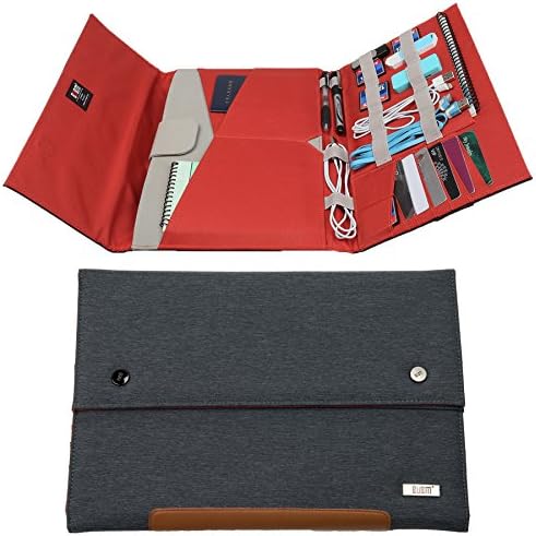 Tablet Sleeve Case hand carry Cover (Up To 10.5 inch) for iPad Air iPad 4 3 2 iPad Pro 9.7" 10.5'' MacBook 12" Kindle fire Samsung Galaxy tab with accessories document pencil holder - Gray Rust