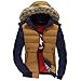 URBANFIND Men's Slim Fit Fashion Contrast Patch Coat Casual Fleece Hooded Jacket