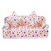 Mini Furniture Flower Sofa Couch +2 Cushions Kit Set For Barbie Doll House Accessories Kids Toy Gift