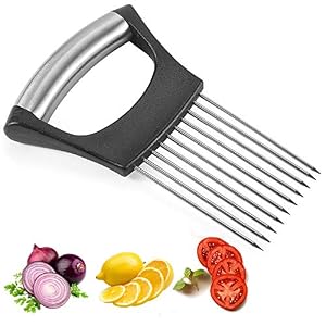 Food Slicer Assistant Tomato Meat Slicer Stainless Steel Onion Slicer Chopper Onion Vegetable Holder Cutting Kitchen…