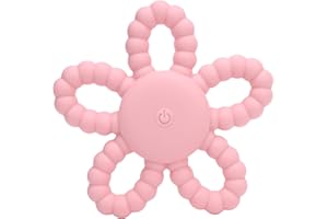 Generic Vibrating Sensory Chew Toy Textured Massage Silicone Teether Easy Grasp for Babies 6-12 Months Old, Easy to Clean (Pi