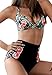 Begonia.K Women's 2 Piece Swimsuits Floral Print Halter High Waisted Bikini Sets
