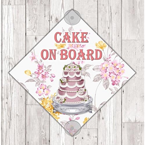 WS08 Cake On Board personalised Car Sign Sticker with suction cups - own design logo added