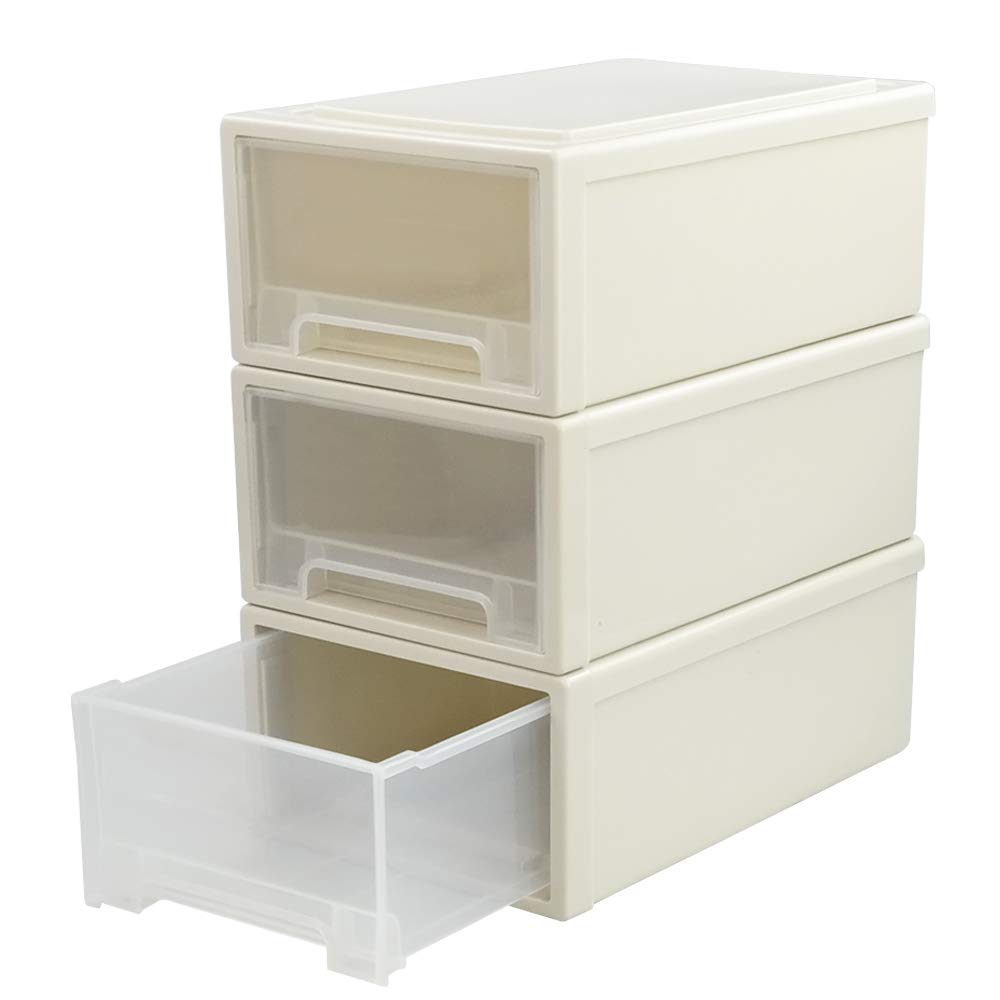 Photo 1 of Jandson 6 Quart Plastic Chest of Drawers, Desktop Office Organizer, 3 Pack