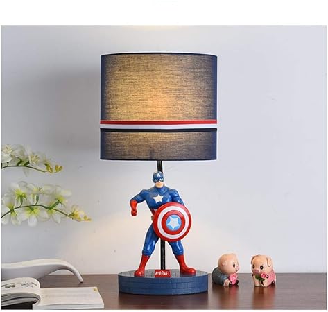 Pkfinrd Lamp Bedside Lights Kids Room Boys Bedroom Captain America Spiderman Plug In Energy Saving Lamp Eye Protection Cartoon Decoration Color Blue Color Blue Amazon Co Uk Kitchen Home