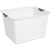 Sterilite Deep Ultra Basket, Open Top Plastic Storage Organizer, 6-Pack | Large Open Containers and Bins for Pantry Shelves, Kitchen Cabinets, Laundry, Closets, Dorm Rooms, Classrooms &amp; Bathrooms