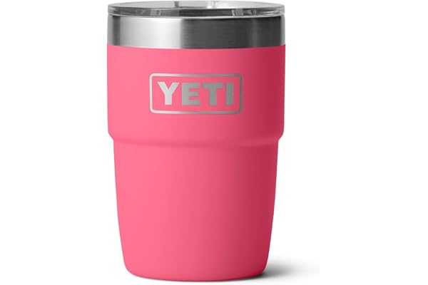 YETI Rambler 8 oz Insulated Coffee Mug with Lid - Stackable Double-Wall Vacuum Insulated Cup - DuraSip Ceramic Lining - Baris