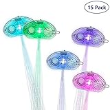 Midafon 15 Pack LED Color Changing Fiber Optic Hair Lights Barrettes Light Up Party Favors Glow Toys Supplies
