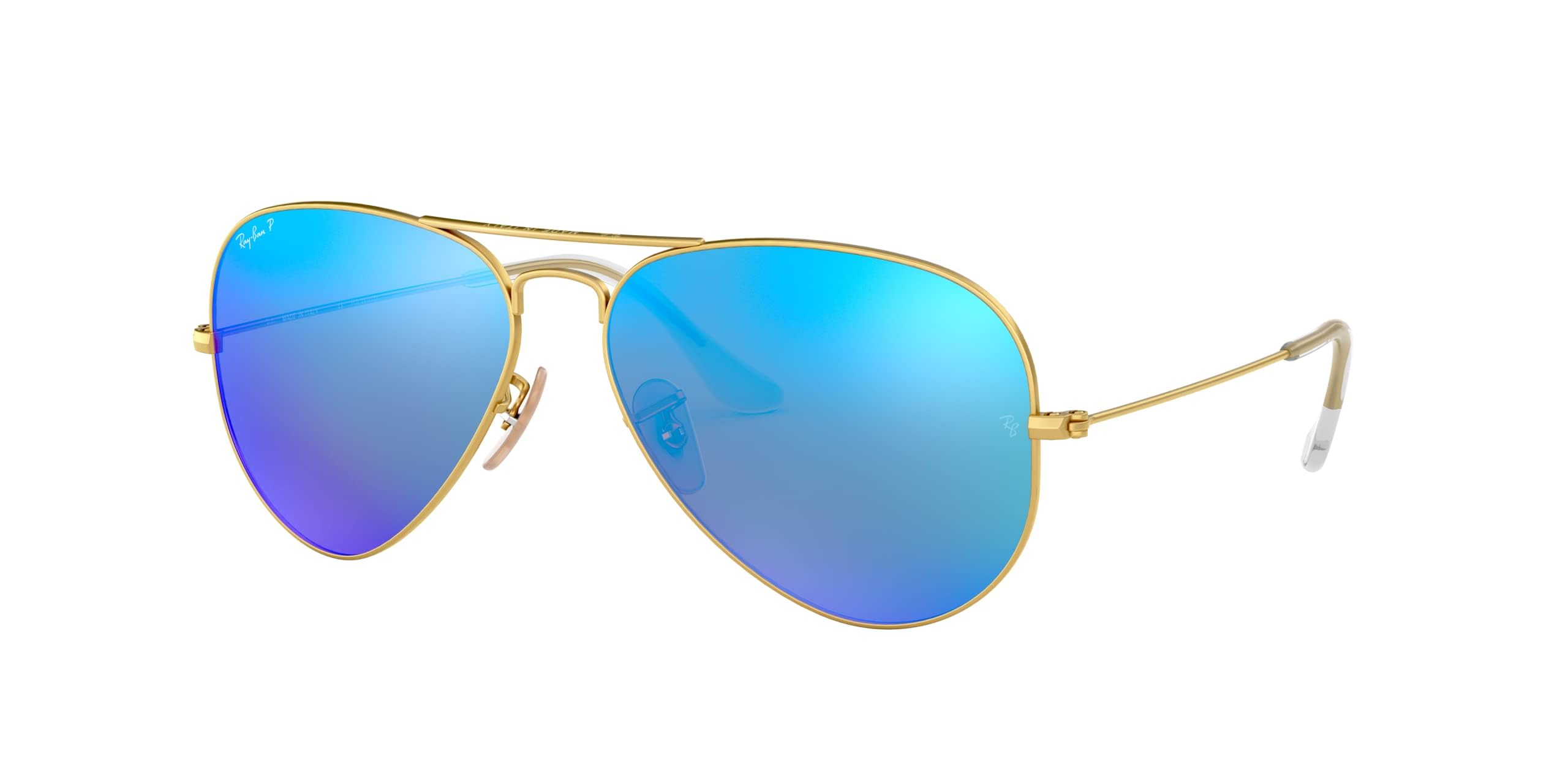 Ray-Ban RB3025 Classic Aviator Sunglasses, Matte Gold/Polarized
