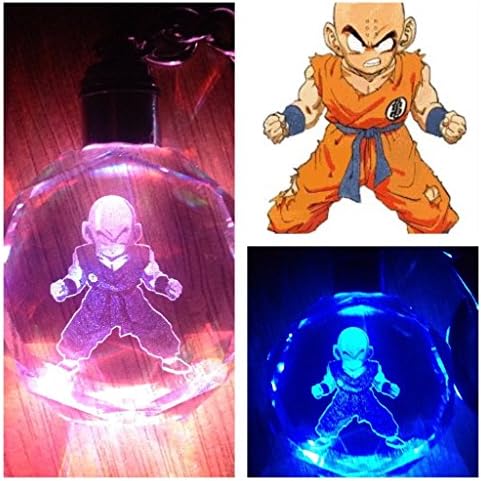 Design #9 Krillin Dragon Ball Z Crystal Led KeyChain 7 Colors Changing Cycle
