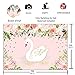 Funnytree White Swan Photography Backdrop for Birthday Baby Shower Party Decoration Pink Floral Gold Crown Background Photo Booth