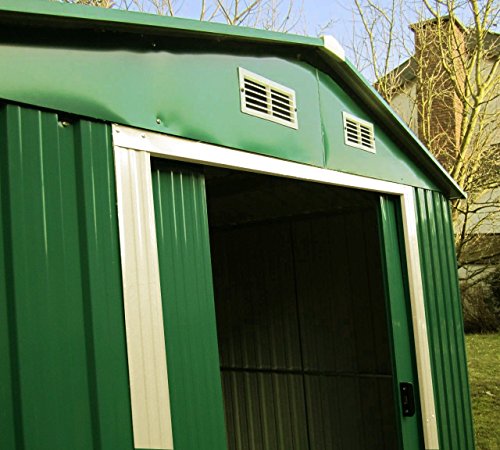 Gartenhaus Geräteschuppen 5,3m² aus verzinktem Stahlblech Metall grün von AS-S – Bild 4